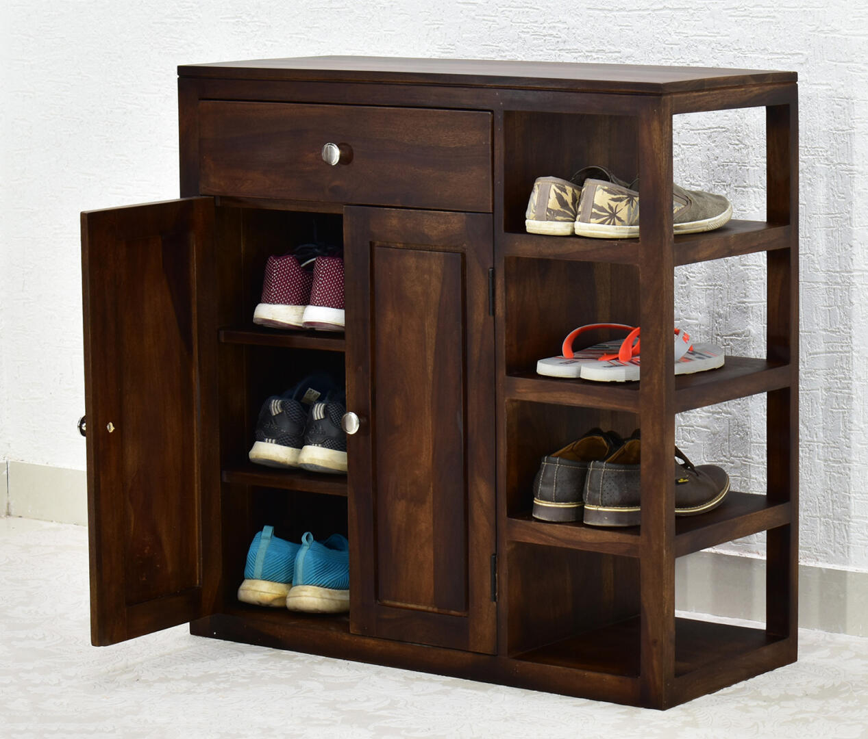 Jean Multipurpose Cabinet/Shoe Rack - Dark Walnut - Image 2